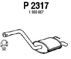 Rear muffler in the group  at  Professional Parts Sweden AB (P2317)