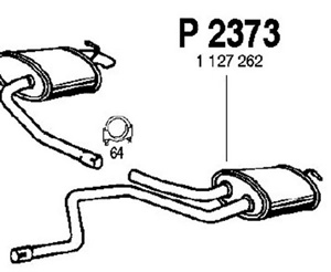 Rear muffler in the group  at  Professional Parts Sweden AB (P2373)