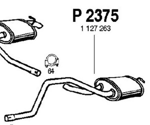 Rear muffler in the group  at  Professional Parts Sweden AB (P2375)