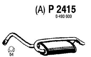 Rear muffler i gruppen Tillflligt dolda artiklar hos  Professional Parts Sweden AB (P2415)
