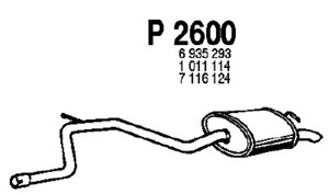 Rear muffler i gruppen Tillflligt dolda artiklar hos  Professional Parts Sweden AB (P2600)
