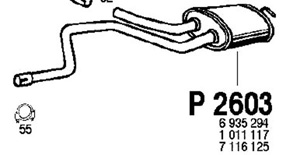 Rear muffler in the group  at  Professional Parts Sweden AB (P2603)