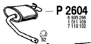 Rear muffler i gruppen Tillflligt dolda artiklar hos  Professional Parts Sweden AB (P2604)