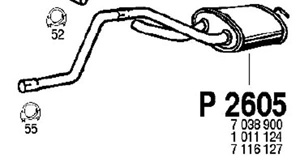 Rear muffler in the group  at  Professional Parts Sweden AB (P2605)