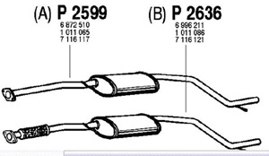 Intermediate muffler in the group  at  Professional Parts Sweden AB (P2636)