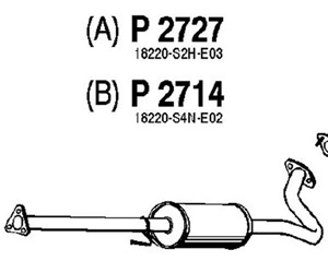 Intermediate muffler in the group  at  Professional Parts Sweden AB (P2714)