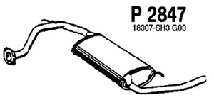 Rear muffler i gruppen Tillflligt dolda artiklar hos  Professional Parts Sweden AB (P2847)