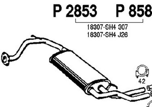 Rear muffler in the group  at  Professional Parts Sweden AB (P2853)