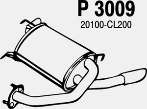 Rear muffler in the group Exhaust parts / Exhaust muffler & kits at  Professional Parts Sweden AB (P3009)