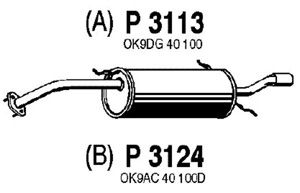Rear muffler i gruppen Tillflligt dolda artiklar hos  Professional Parts Sweden AB (P3113)