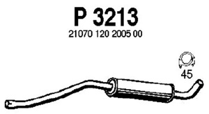 Intermediate muffler in the group  at  Professional Parts Sweden AB (P3213)