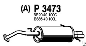 Rear muffler i gruppen Tillflligt dolda artiklar hos  Professional Parts Sweden AB (P3473)