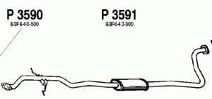 Intermediate muffler in the group  at  Professional Parts Sweden AB (P3591)