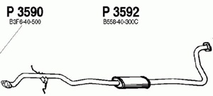 Intermediate muffler in the group  at  Professional Parts Sweden AB (P3592)