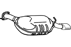 Rear muffler in the group Exhaust parts / Exhaust muffler & kits at  Professional Parts Sweden AB (P3599)