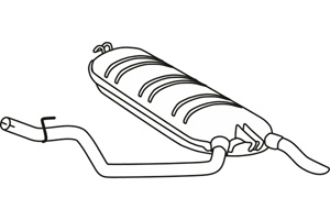 Rear muffler in the group Exhaust parts / Exhaust muffler & kits at  Professional Parts Sweden AB (P36011)