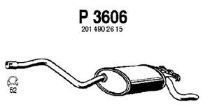 Rear muffler in the group Exhaust parts / Exhaust muffler & kits at  Professional Parts Sweden AB (P3606)