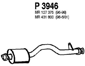 Intermediate muffler in the group  at  Professional Parts Sweden AB (P3946)