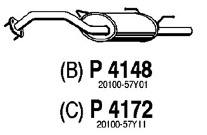Rear muffler in the group  at  Professional Parts Sweden AB (P4148)