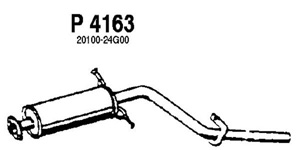 Rear muffler in the group Exhaust parts / Exhaust muffler & kits at  Professional Parts Sweden AB (P4163)
