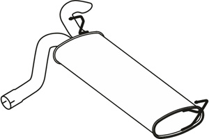 Rear muffler in the group Exhaust parts / Exhaust muffler & kits at Professional Parts Sweden AB (P43144)