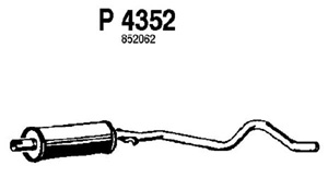 Intermediate muffler in the group  at  Professional Parts Sweden AB (P4352)