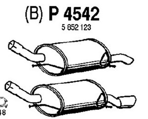 Rear muffler i gruppen Tillflligt dolda artiklar hos  Professional Parts Sweden AB (P4542)