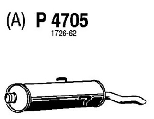 Rear muffler i gruppen Tillflligt dolda artiklar hos  Professional Parts Sweden AB (P4705)