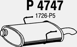 Rear muffler i gruppen Tillflligt dolda artiklar hos  Professional Parts Sweden AB (P4747)