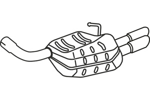 Rear muffler in the group Exhaust parts / Exhaust muffler & kits at  Professional Parts Sweden AB (P57048)