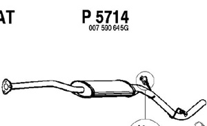 Intermediate muffler in the group  at  Professional Parts Sweden AB (P5714)