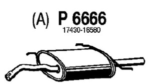 Rear muffler i gruppen Tillflligt dolda artiklar hos  Professional Parts Sweden AB (P6666)