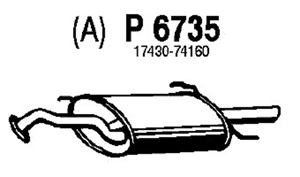 Rear muffler i gruppen Tillflligt dolda artiklar hos  Professional Parts Sweden AB (P6735)