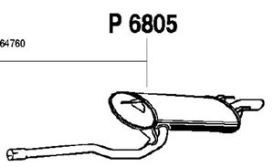 Rear muffler in the group  at  Professional Parts Sweden AB (P6805)