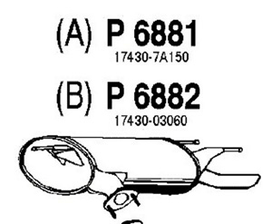 Rear muffler in the group  at  Professional Parts Sweden AB (P6881)