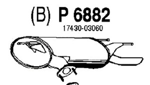 Rear muffler i gruppen Tillflligt dolda artiklar hos  Professional Parts Sweden AB (P6882)