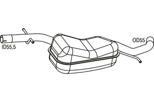 Intermediate muffler in the group Exhaust parts / Exhaust muffler & kits at  Professional Parts Sweden AB (P72084)