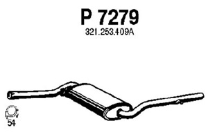 Intermediate muffler in the group  at  Professional Parts Sweden AB (P7279)