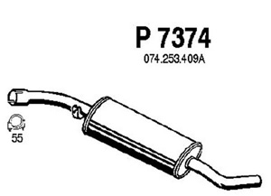 Intermediate muffler in the group Exhaust parts / Exhaust muffler & kits at  Professional Parts Sweden AB (P7374)