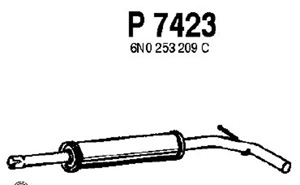 Intermediate muffler in the group  at  Professional Parts Sweden AB (P7423)