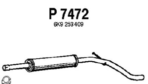 Intermediate muffler in the group  at  Professional Parts Sweden AB (P7472)