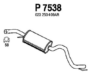 Intermediate muffler in the group  at  Professional Parts Sweden AB (P7538)