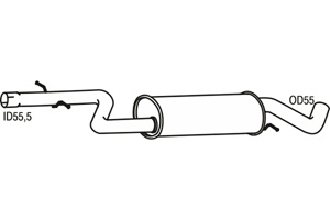 Intermediate muffler in the group  at  Professional Parts Sweden AB (P7591)