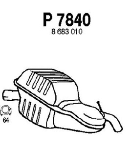 Rear muffler in the group  at  Professional Parts Sweden AB (P7840)
