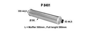 Universal muffler in the group  at  Professional Parts Sweden AB (P8401)