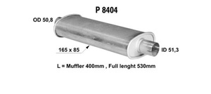 Universal muffler in the group  at  Professional Parts Sweden AB (P8404)