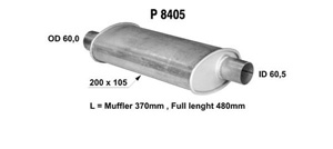 Universal muffler in the group  at  Professional Parts Sweden AB (P8405)