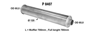 Universal muffler in the group  at  Professional Parts Sweden AB (P8407)