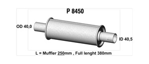 Universal muffler i gruppen Tillflligt dolda artiklar hos  Professional Parts Sweden AB (P8450)