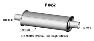 Universal muffler i gruppen Tillflligt dolda artiklar hos  Professional Parts Sweden AB (P8452)